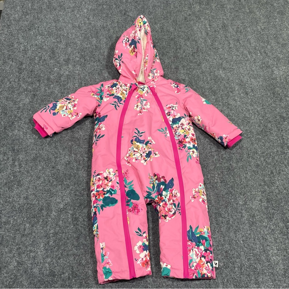 Joules Pink Floral Kids Snowsuit